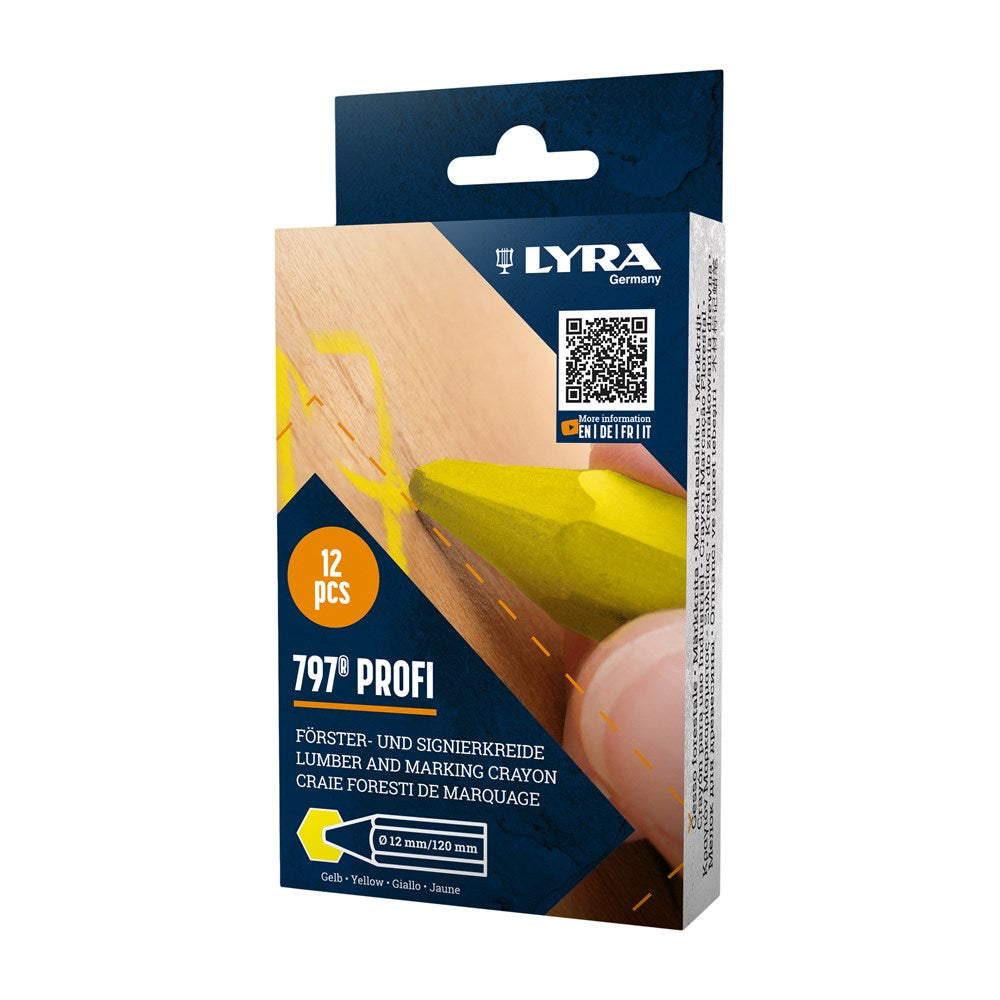 LYRA CHALK SIX-SIDED YELLOW                  12 PCS PER BOX